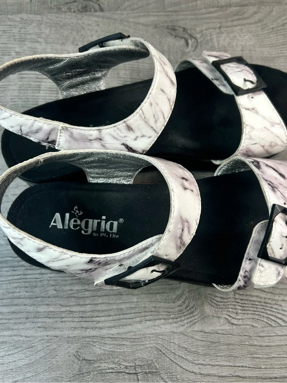 Alegria PG Lite Marble Print Platform Comfort Sandals Women’s Size 9.5 (40)